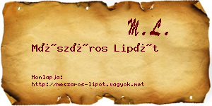Mészáros Lipót névjegykártya